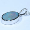 Coober Pedy Dark Opal and Diamond White Gold Pendant (13mm x 9mm ) Code - Z631