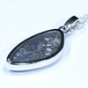 Coober Pedy Dark Opal and Diamond Gold White Pendant (21mm x 10.5mm ) Code - Z951