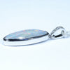 Coober Pedy Dark Opal and Diamond Gold White Pendant (21mm x 10.5mm ) Code - Z951