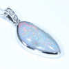 Coober Pedy Dark Opal and Diamond Gold White Pendant (21mm x 10.5mm ) Code - Z951