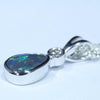 Lightning Ridge Black Opal and Diamond White Gold Pendant (8mm x 5mm) Code - Z105