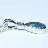 Lightning Ridge Black Opal and Diamond White Gold Pendant (8mm x 5mm) Code - Z105