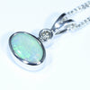 10k White Gold - Solid Queensland Boulder Opal - Natural Diamond