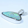 Australian Boulder Opal and Diamond White Gold Pendant (19mm x 11mm) Code - Z2801