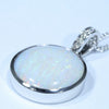 10k White Gold - Solid Coober Pedy White Opal - Natural Diamonds