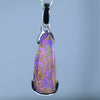 Natural Australian Queensland Pipe Opal White Gold Pendant