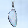 Natural Australian Coober Pedy Dark Opal White Gold and Diamond Pendant