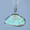Australian Boulder Opal and Diamond White Gold Pendant (19mm x 11mm) Code - Z2801