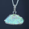 Australian Boulder Opal and Diamond White Gold Pendant (19mm x 11mm) Code - Z2801