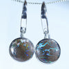 Australian Boulder Opal Matrix Silver Earrings (11mm x 11mm) Code - V126