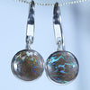 Australian Boulder Opal Matrix Silver Earrings (11mm x 11mm) Code - V126