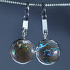 Australian Boulder Opal Matrix Silver Earrings (11mm x 11mm) Code - V126