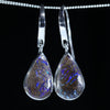 Australian Boulder Opal Matrix Silver Earrings (16mm x 10mm) Code - V68
