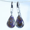 Australian Boulder Opal Matrix Silver Earrings (16mm x 10mm) Code - V68