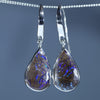 Australian Boulder Opal Matrix Silver Earrings (16mm x 10mm) Code - V68