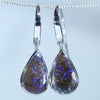 Australian Boulder Opal Matrix Silver Earrings (16mm x 10mm) Code - V68
