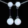 Coober Pedy Solid White Opal Silver Earring ( 8mm) Code - V105