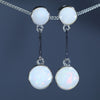 Coober Pedy Solid White Opal Silver Earring ( 8mm) Code - V105