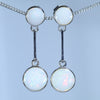 Coober Pedy Solid White Opal Silver Earring ( 8mm) Code - V105