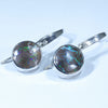 Australian Boulder Opal Matrix Silver Earrings (11mm x 11mm) Code - V126