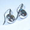 Australian Boulder Opal Matrix Silver Earrings (11mm x 11mm) Code - V126