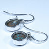 Australian Boulder Opal Matrix Silver Earrings (11mm x 11mm) Code - V126