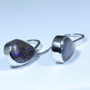 Australian Boulder Opal Matrix Silver Earrings (16mm x 10mm) Code - V68