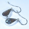 Australian Boulder Opal Matrix Silver Earrings (16mm x 10mm) Code - V68
