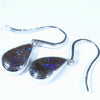 Australian Boulder Opal Matrix Silver Earrings (16mm x 10mm) Code - V68