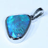 Natural Australian Black Opal White Gold Pendant