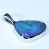 Lightning Ridge Solid Black Opal White Gold Pendant (12mm x 11mm) Code - Z128