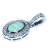 Natural Australian Crystal Opal and Diamond White Gold Pendant (8mm x 5mm) Code - Z134