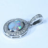 Natural Australian Boulder Opal and Diamond White Gold Pendant (8mm x 6mm) Code - Z133