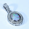 Natural Australian Boulder Opal and Diamond White Gold Pendant (8mm x 6mm) Code - Z133