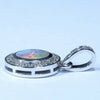 Natural Australian Boulder Opal and Diamond White Gold Pendant (8mm x 6mm) Code - Z133