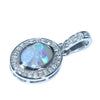 Natural Australian Boulder Opal and Diamond White Gold Pendant (8mm x 6mm) Code - Z133