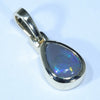 Lightning Ridge Solid Black Opal Gold Pendant (7.5mm x 5.5mm ) Code - Z116