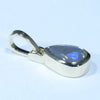 Lightning Ridge Solid Black Opal Gold Pendant (7.5mm x 5.5mm ) Code - Z116