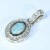 Natural Australian Crystal Opal and Diamond Gold Pendant (7mm x 5mm) Code - Z127
