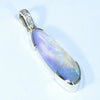 Lightning Ridge Solid Crystal Opal and Diamond Gold Pendant (23mm x 8mm) Code - Z121