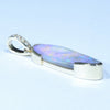 Lightning Ridge Solid Crystal Opal and Diamond Gold Pendant (23mm x 8mm) Code - Z121