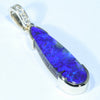 Natural Australian Boulder Opal and Diamond Gold Pendant (23mm x 7mm) Code - Z120