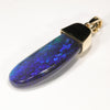 Lightning Ridge Solid Black Opal Gold Pendant (30mm x 10mm ) Code - Z122