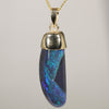 Natural Australian Lightning Ridge Black Opal Gold Pendant