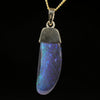 Lightning Ridge Solid Black Opal Gold Pendant (30mm x 10mm ) Code - Z122