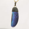 Lightning Ridge Solid Black Opal Gold Pendant (30mm x 10mm ) Code - Z122