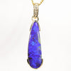 Natural Australian Boulder Opal Gold and Diamond Pendant