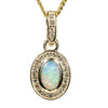 Natural Australian Crystal Opal and Diamond Gold Pendant (7mm x 5mm) Code - Z127