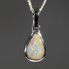 Australian Boulder Opal White Gold Pendant (9mm x 6mm) Code - Z130