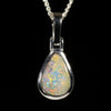 Australian Boulder Opal White Gold Pendant (9mm x 6mm) Code - Z130